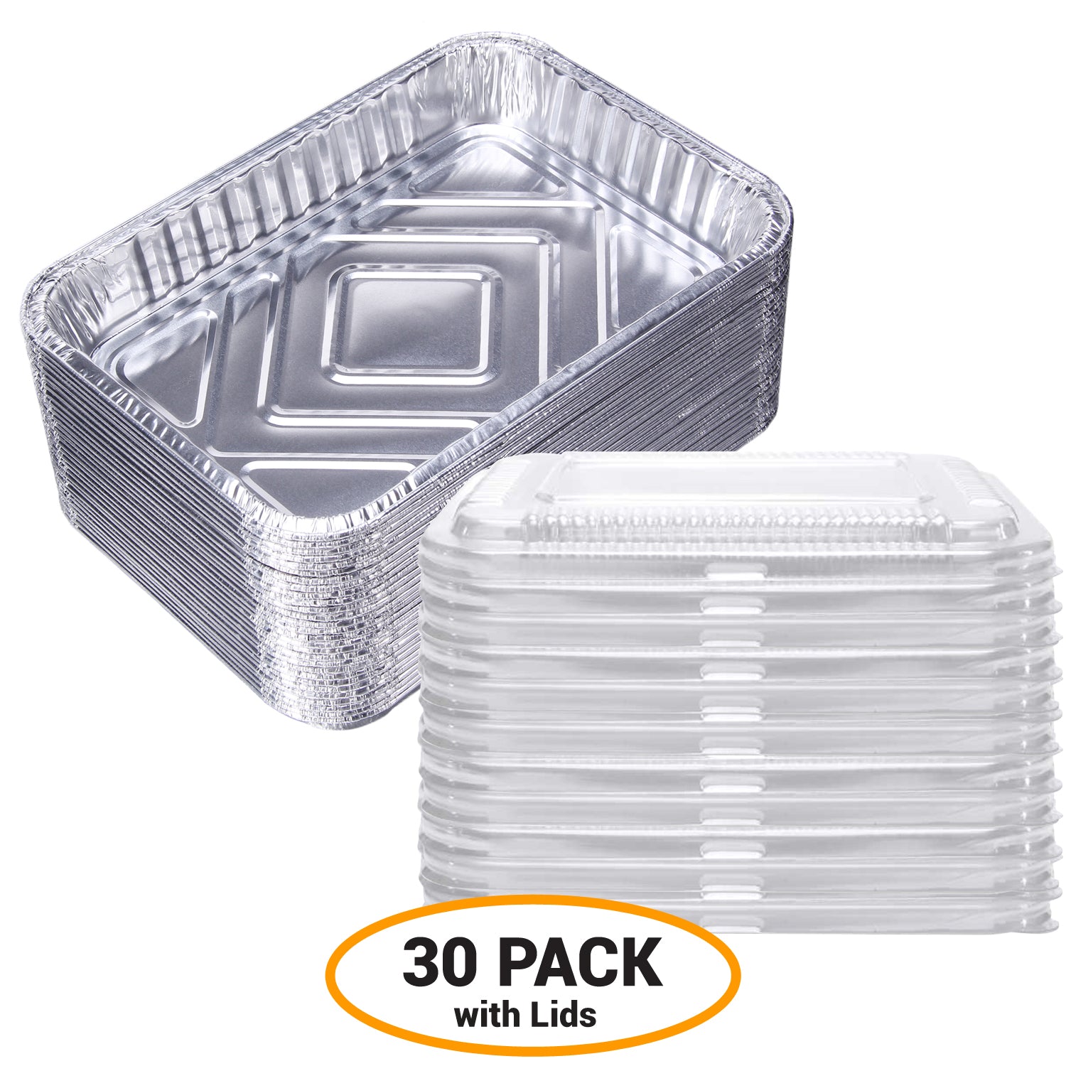 Pack of 50 Aluminum Foil Grill Drip Pans Bulk Trays Disposable BBQ Pans  Cooking