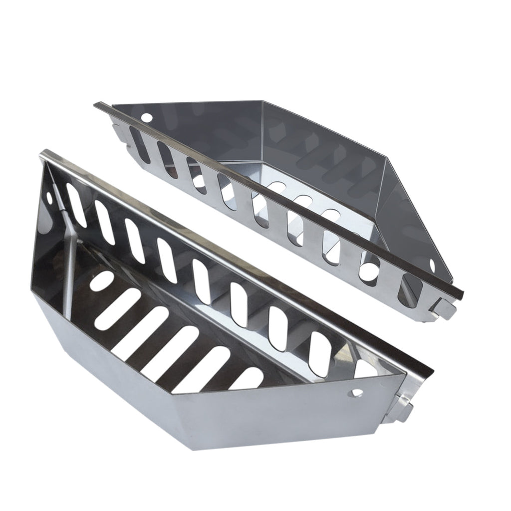 Charcoal Grill Basket Holders Set of 2 Stainless Steel BBQ Grilling  Accessories